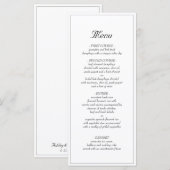 ミニマルでエレガントなウェディングディナーメニュー メニュー (正面/裏面)