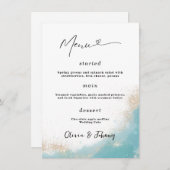 ミニマルでエレガントなウェディングメニューポスタ結婚ー メニュー (正面/裏面)