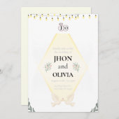 ミニマルでエレガントなウェディング招待状 | シンプル モダン 招待状 (正面/裏面)