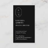 ミニマルでエレガントなカスタムモノグラムクレスト写真フレーム 名刺 (裏面)