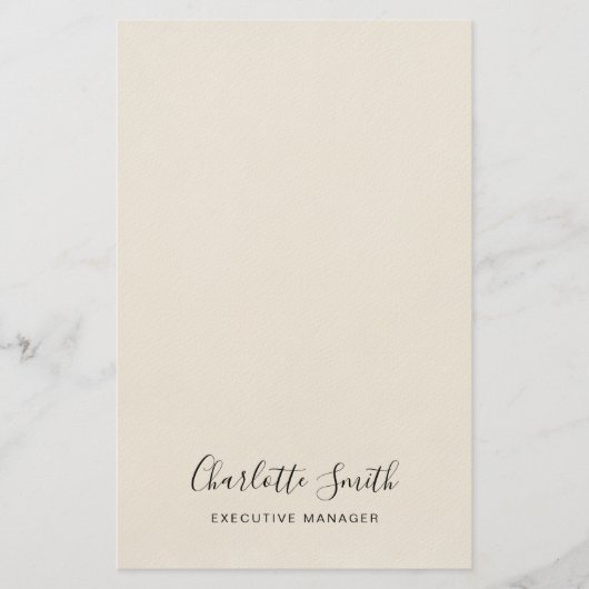 ミニマルでエレガントなクラシカルなプロフェッショナル 便箋 (正面)