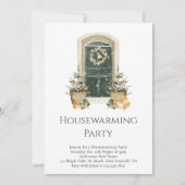 ミニマルでエレガントなクリスマスウィンター新築祝い 招待状 (正面)