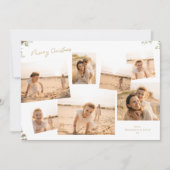 ミニマルでエレガントなクリスマスボタニカル 7 枚の写真 シーズンカード (正面)