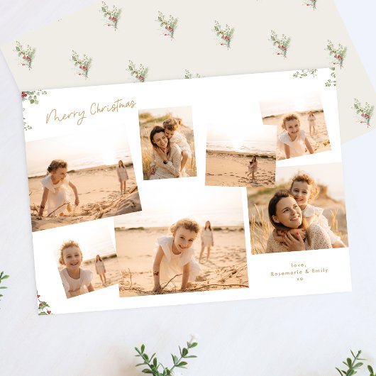 ミニマルでエレガントなクリスマスボタニカル 7 枚の写真 シーズンカード