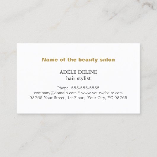 ミニマルでエレガントなゴールドホワイトの友達紹介カード 紹介カード (裏面)