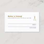 ミニマルでエレガントなゴールドホワイトの友達紹介カード 紹介カード (正面)