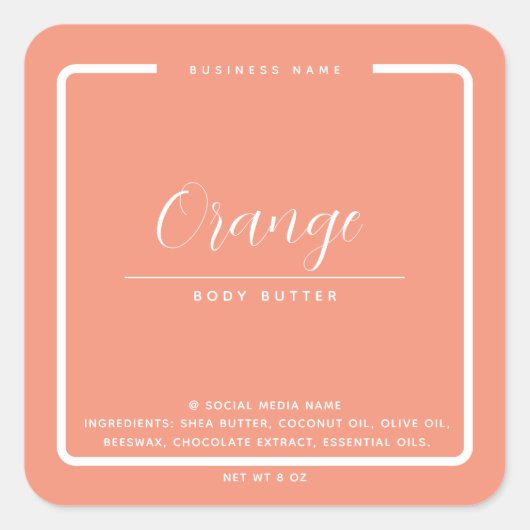 ミニマルでエレガントなシンプルモダンなラッピングデザイン スクエアシール (正面)