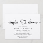 ミニマルでエレガントなスタイル | カップル ブライダルシャワー I 招待状 (正面/裏面)