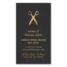 ミニマルでエレガントなダークグレーのフェイクな金ゴールドの美容師