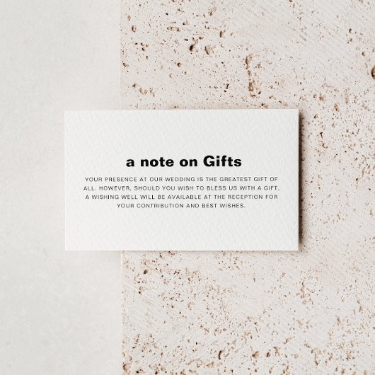 ミニマルでエレガントなフォーマルウェディング ウィッシュ ウェル エンクロージャーカード