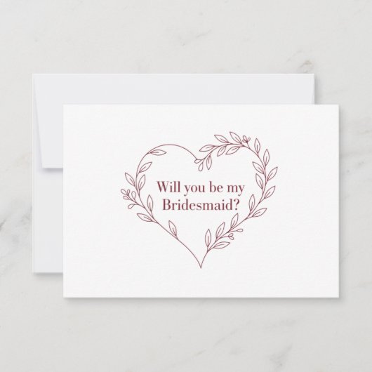 ミニマルでエレガントなブライズメイド提案カード 招待状 (正面)