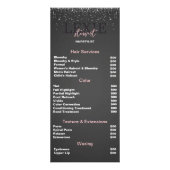 ミニマルでエレガントなヘアスタイリスト価格リスト ラックカード (正面)