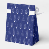 ミニマルでエレガントなロイヤルブルーとホワイトのクリスマスツリー フェイバーボックス (裏面サイド)