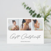 ミニマルでエレガントなロゴ入りギフト証明書 サンキューカード (スタンド正面)