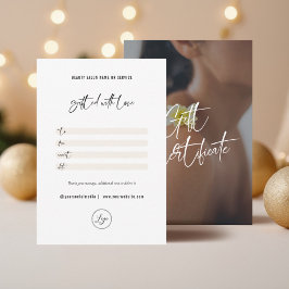 ミニマルでエレガントなロゴ入りギフト証明書 サンキューカード