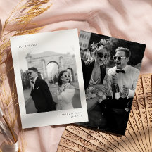 ミニマルでエレガントな写真の結婚予告