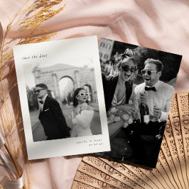 ミニマルでエレガントな写真の結婚予告 招待状