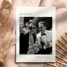 ミニマルでエレガントな写真の結婚予告 招待状