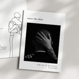 ミニマルでエレガントな写真付き Save the Date 招待状