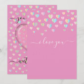 ミニマルでエレガントな愛のデザイン招待状 招待状 (正面/裏面)