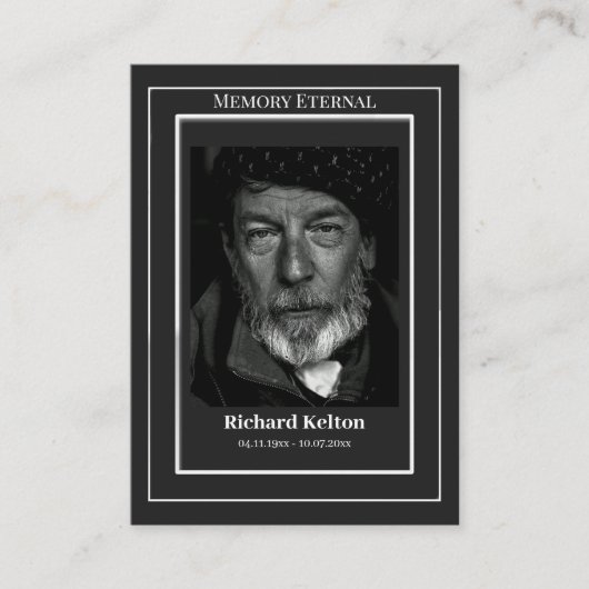 ミニマルでエレガントな正教会の葬儀祈祷カード プレイスカード (正面)