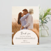 ミニマルでエレガントな結婚式ありがとうフォトカード 招待状 (スタンド正面)