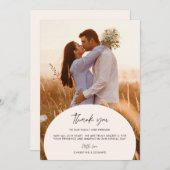 ミニマルでエレガントな結婚式ありがとうフォトカード 招待状 (正面/裏面)