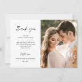 ミニマルでエレガントな結婚式ありがとうフォトカード 招待状 (正面)