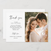 ミニマルでエレガントな結婚式ありがとうフォトカード 招待状 (正面/裏面)
