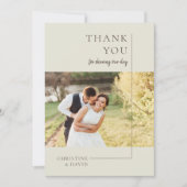 ミニマルでエレガントな結婚式のお礼カード 招待状 (正面)