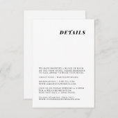 ミニマルでエレガントな結婚式の詳細カード エンクロージャーカード (正面/裏面)