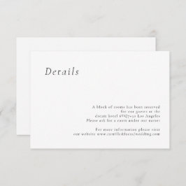 ミニマルでエレガントな結婚式の詳細カード 出欠カード
