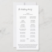 ミニマルでエレガントな結婚式プログラム (正面)