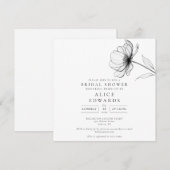 ミニマルでエレガントな花のブライダルシャワーの招待状 招待状 (正面/裏面)
