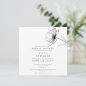 ミニマルでエレガントな花のブライダルシャワーの招待状 招待状 (スタンド正面)