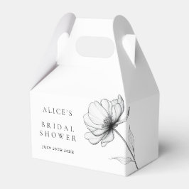 ミニマルでエレガントな花のブライダルシャワー フェイバーボックス