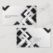 ミニマルでエレガントな黒と白の名刺 名刺 (正面/裏面)