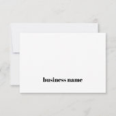 ミニマルでエレガントな黒と白の感謝カード (裏面)