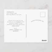 ミニマルでエレガントな3枚の写真のサンキュー ベイビー ポストカード (裏面)