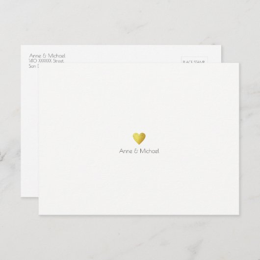 ミニマルでエレベ救ントな結婚式 案内ポストカード (正面/裏面)