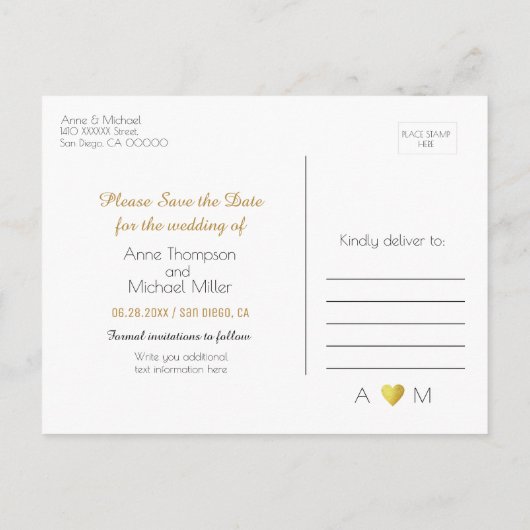 ミニマルでエレベ救ントな結婚式 案内ポストカード (裏面)