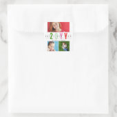 ミニマルでカラフルな3年目の写真 現代的でシンプル スクエアシール (バッグ)