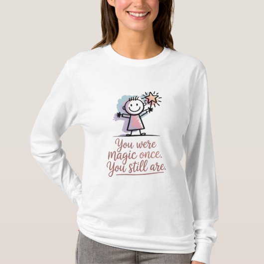 ミニマルでキュートな魔法の女性ポロシャツ Tシャツ (正面)