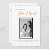 ミニマルでクラシックなシンプルなウェディングメイドオブオナー招待状 招待状 (正面/裏面)