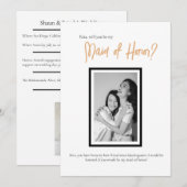 ミニマルでクラシックなシンプルなメイドオブオナーウェディング 招待状 (正面/裏面)