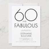 ミニマルでゴージャスな60歳の誕生日パーティー 招待状 (正面)