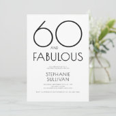 ミニマルでゴージャスな60歳の誕生日パーティー 招待状 (スタンド正面)