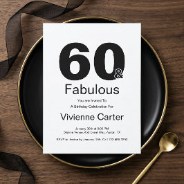 ミニマルでゴージャスな60歳の誕生日パーティー 招待状