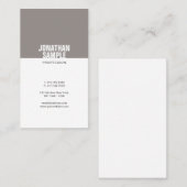 ミニマルでシックなデザインのブラウンの白く粋な平野 名刺 (正面/裏面)