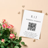 ミニマルでシック| 白と黒のウェディング エンクロージャーカード